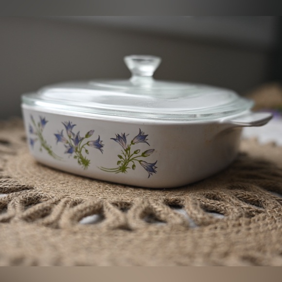 Vintage CorningWare Blue Dusk 1Qt 1L Casserole Dish with Lid Pyrex Made In USA - Picture 3 of 16